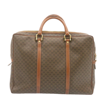 Luxury CELINE Macadam Canvas Hand Bag PVC Leather Brown 22577