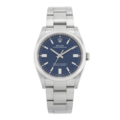 Stainless Steel 36mm Oyster Perpetual Watch Bright Blue 126000