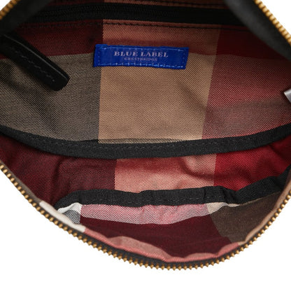Burberry Label Waist Nylon Blue Handbag