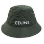 CELINE hat 2AUB8930C Nylon Khaki x Orange quilting logo Women S