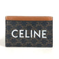 CELINE Card Case canvas Brown logo triomphe