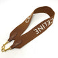CELINE Shoulder strap Canvas / leather Brown logo Women