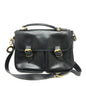 CELINE Shoulder Bag leather black Circle charm Women