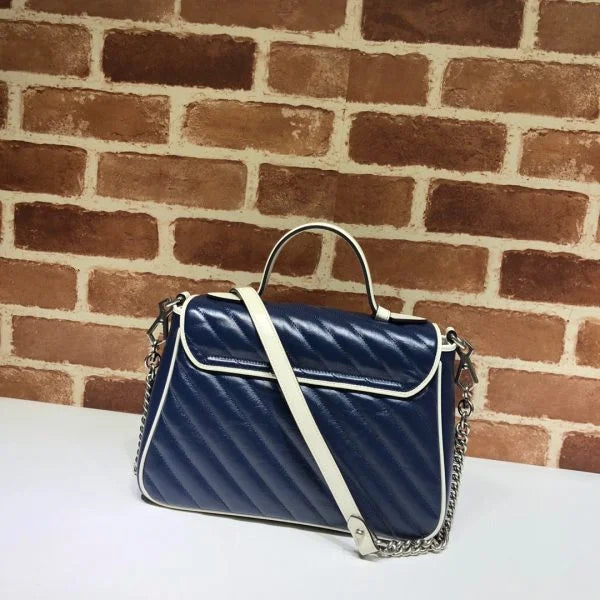 Gucci GG Marmont Top Handle Bag Blue