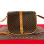 CELINE Shoulder Bag Leather, PVC Brown Macadam Blason Pattern Women(Unisex)