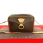 CELINE Shoulder Bag Leather, PVC Brown Macadam Blason Triomphe logo Pattern Women