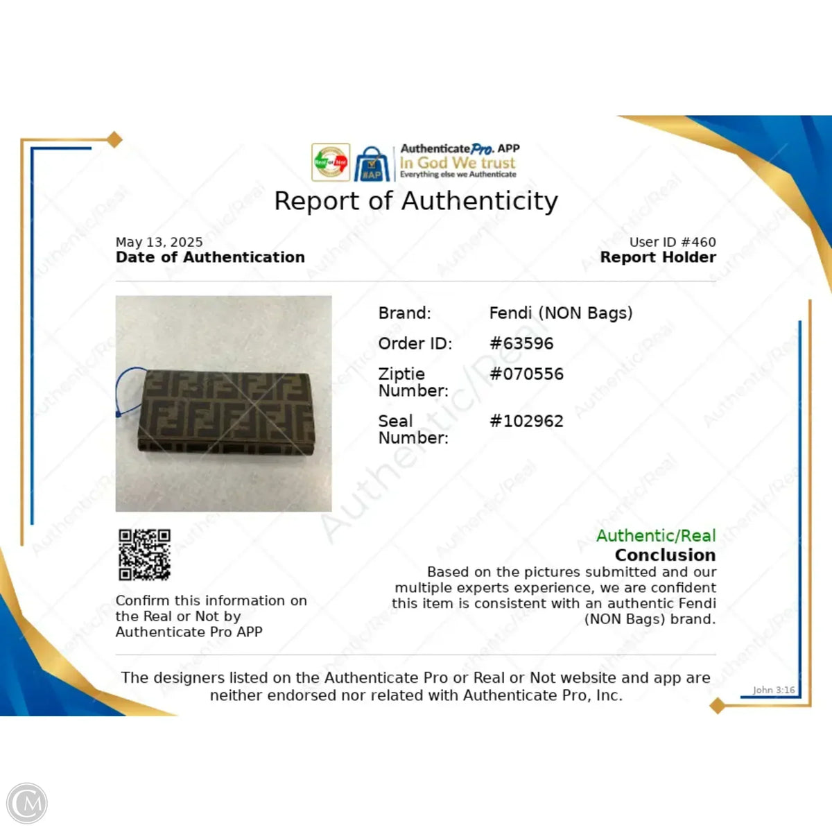 Wallet Luxury Designer By Fendi, Size: Medium Rovelle Bags