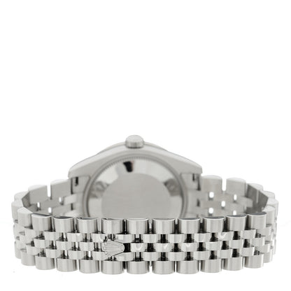 Stainless Steel 18K White Gold Diamond Bezel 31mm Oyster Perpetual Datejust Watch Silver 278384RBR