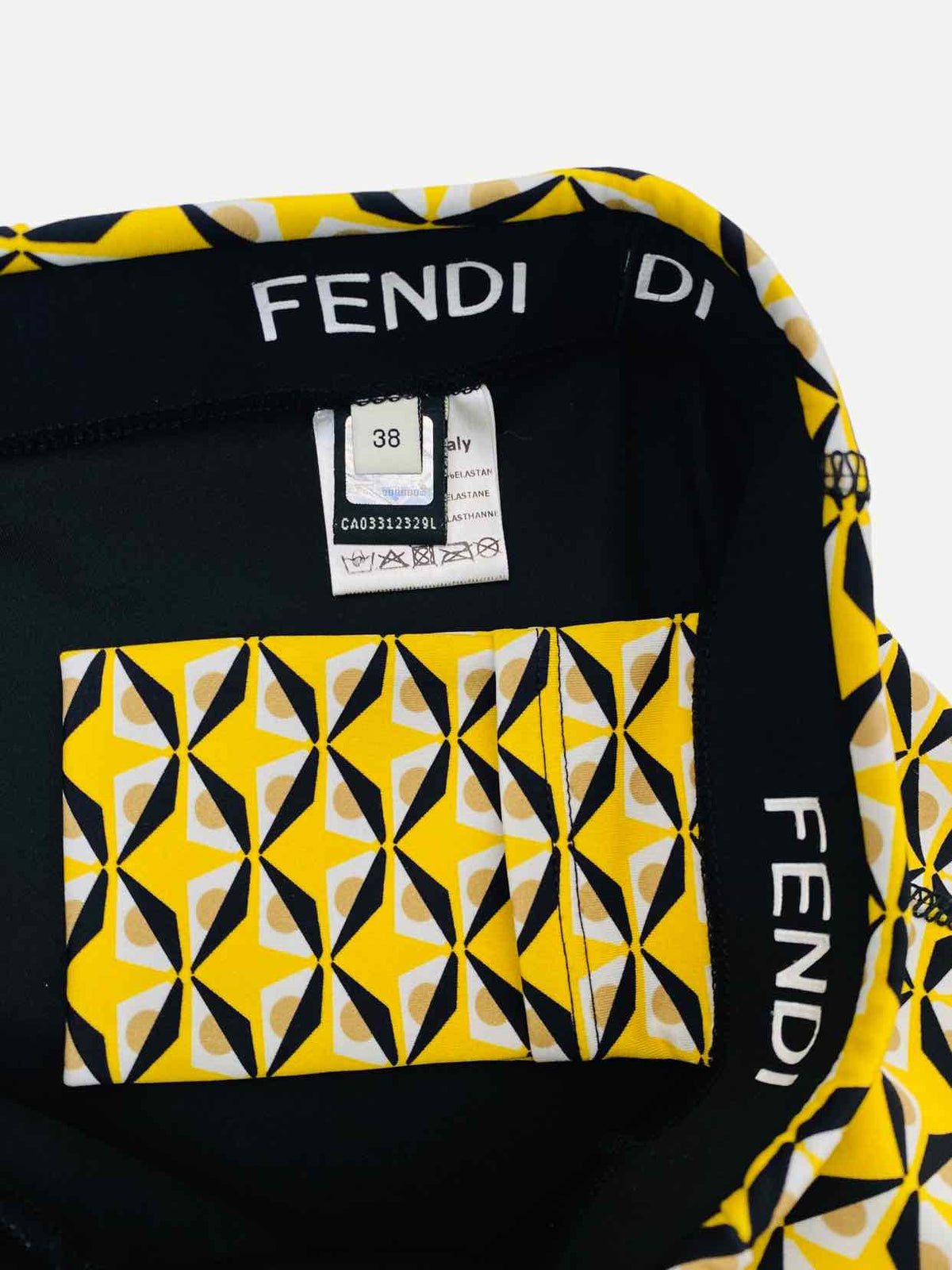 FENDI Bug Eye Yellow & Black Printed Size US 2 Leggings Rovelle Bags