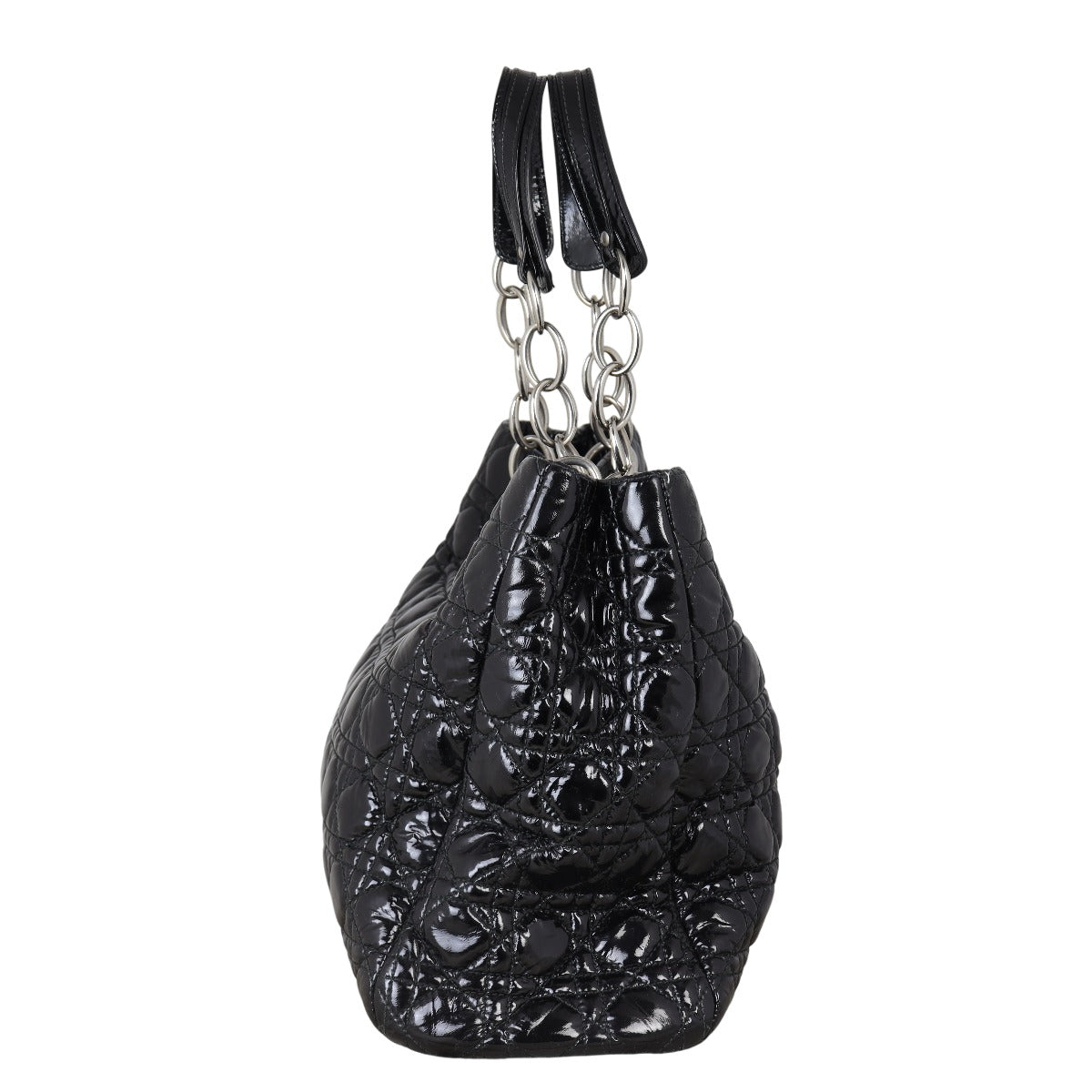 Dior Lady Dior Soft Tote Large Patent Rovelle Bags