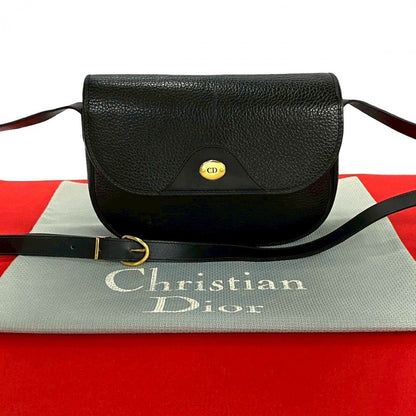 Dior Shoulder Bag leather black CD logo Metal Women Rovelle Bags