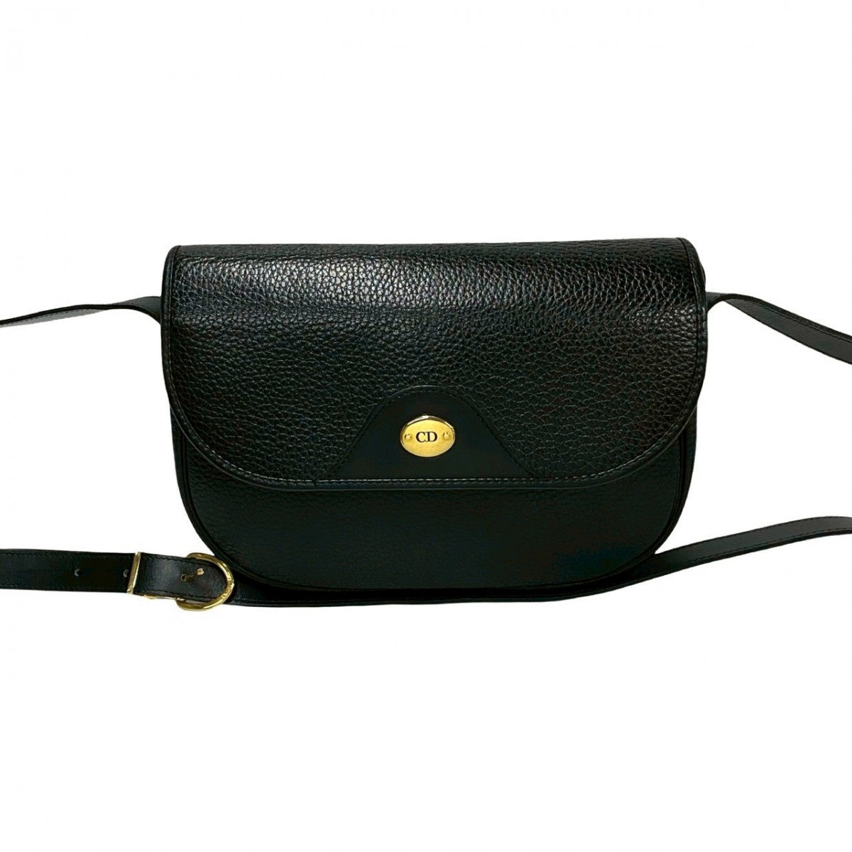 Dior Shoulder Bag leather black CD logo Metal Women Rovelle Bags