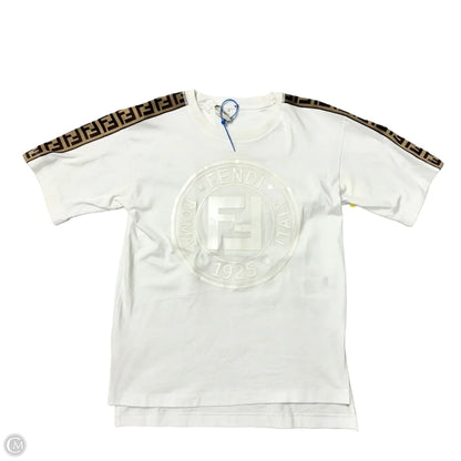 Top Short Sleeve Luxury Designer By Fendi In Cream & White, Size: Xs Rovelle Bags