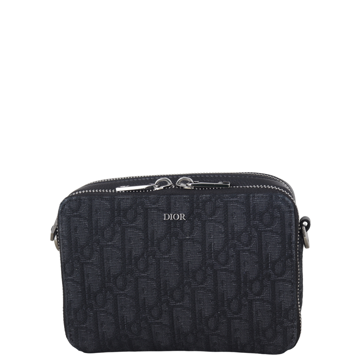 Dior Double Zip Pouch with Strap Oblique Rovelle Bags