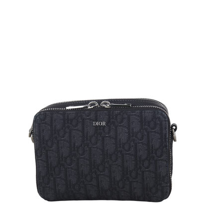 Dior Double Zip Pouch with Strap Oblique Rovelle Bags