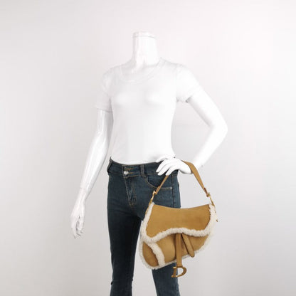 Dior Saddle 2020 Shoulder Bag Shearling Brown and While Rovelle Bags