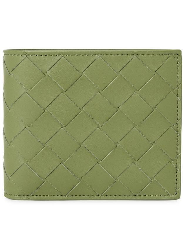 Luxury Bottega Veneta Intrecciato Bifold Half Wallet Light Khaki