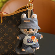(Baby + clothes) Sitting party baby clothes plush vinyl face doll bag pendant girl gift