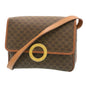 Luxury CELINE Macadam Canvas Circle logo Shoulder Bag Brown 26659
