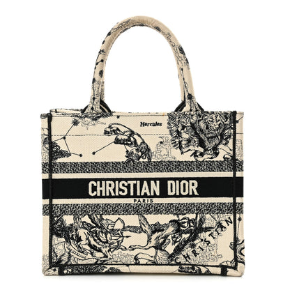 Christian Dior Canvas Embroidered Small Zodiac Toile De Jouy Book Tote Latte Rovelle Bags