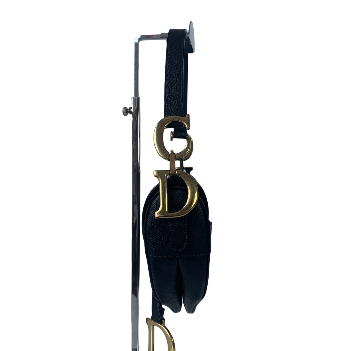 Dior Saddle Black Medium Grained Leather Handbag with Gold Hardware Rovelle Bags