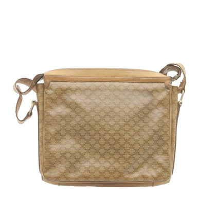 Luxury CELINE Macadam Shoulder Bag Coated Canvas Beige 27875