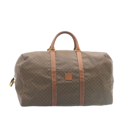Luxury CELINE Macadam Canvas Boston Bag Brown 28060