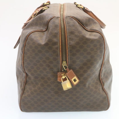 Luxury CELINE Macadam Canvas Boston Bag Brown 28060