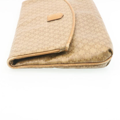 Luxury CELINE Macadam Canvas Clutch Bag PVC Leather Beige 28359