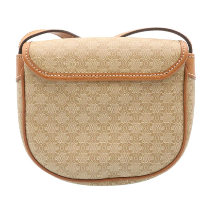 Luxury CELINE Macadam Canvas Shoulder Bag Brown 28459