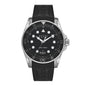 Stainless Steel Rubber 45mm Dive Quartz Watch Black