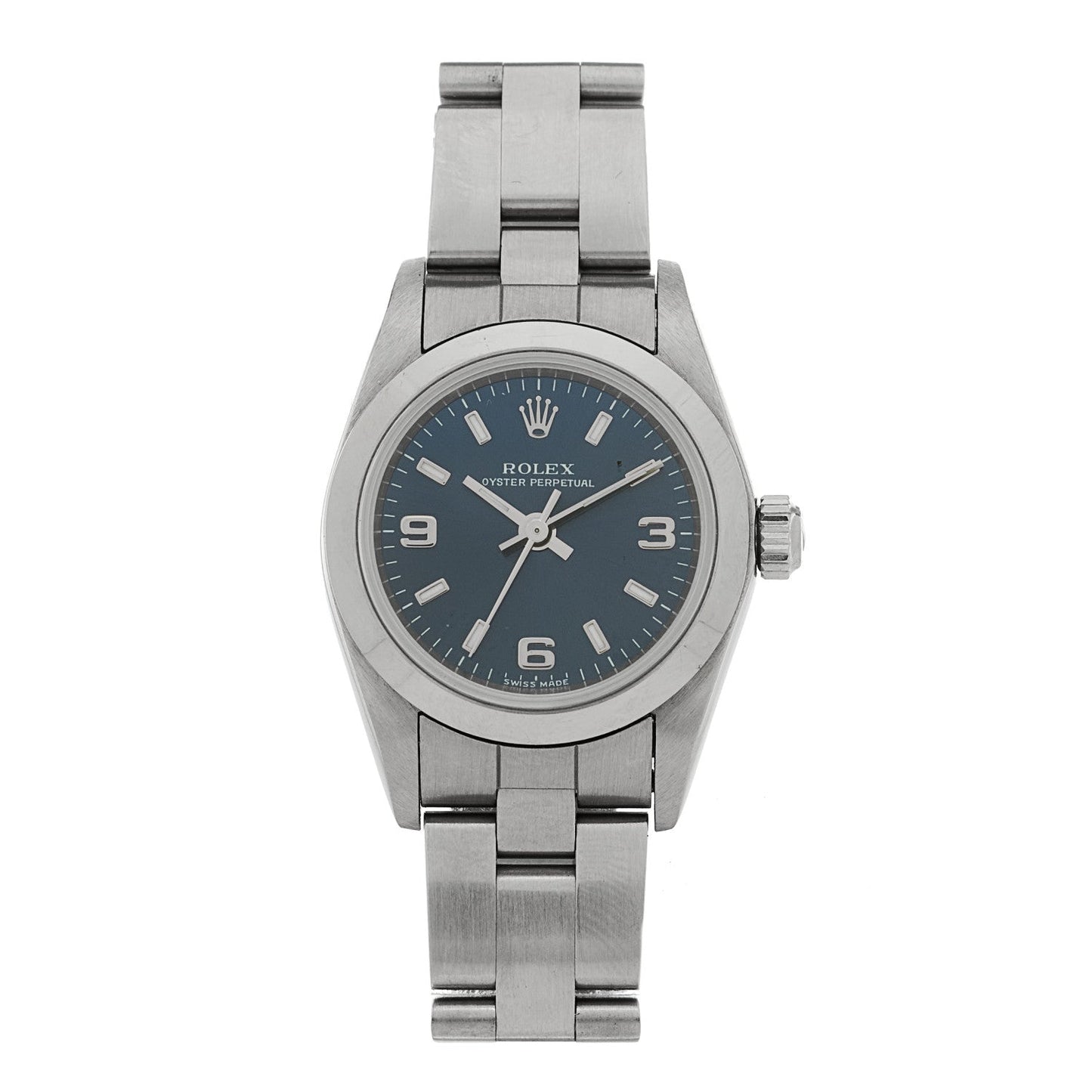 Stainless Steel 24mm Oyster Perpetual Watch Blue 76080