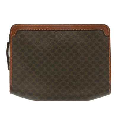 Luxury CELINE Macadam Canvas Clutch Bag PVC Leather Brown 29196