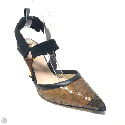 Shoes Luxury Designer By Fendi In Black & Brown, Size: 10.5 Rovelle Bags