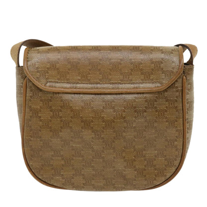 Luxury CELINE Macadam Canvas Shoulder Bag Beige 29662