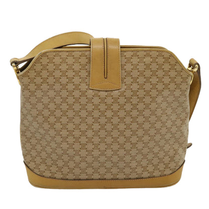 Luxury CELINE Macadam Canvas Shoulder Bag Beige 29812
