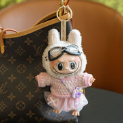 (Baby + clothes) Sitting party baby clothes plush vinyl face doll bag pendant girl gift