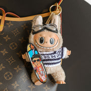 (Baby + clothes) Sitting party baby clothes plush vinyl face doll bag pendant girl gift