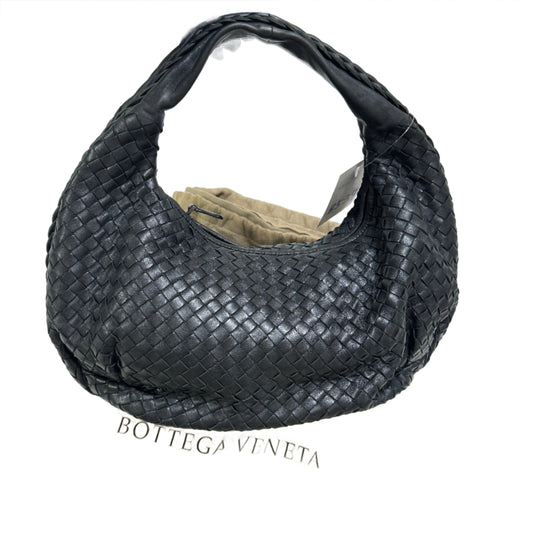 Bottega Veneta Black Belly Hobo Intrecciato Nappa Leather Handbag