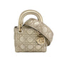 Lady Dior Mini Supple Calfskin Leather Gold Cannage Handbag with Strap Rovelle Bags