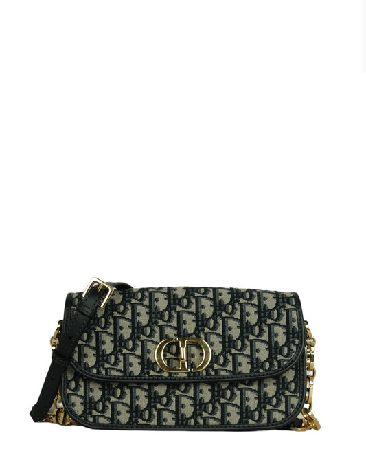 Christian Dior Blue Oblique Jacquard Monogram 30 Montaigne Avenue Bag Rovelle Bags