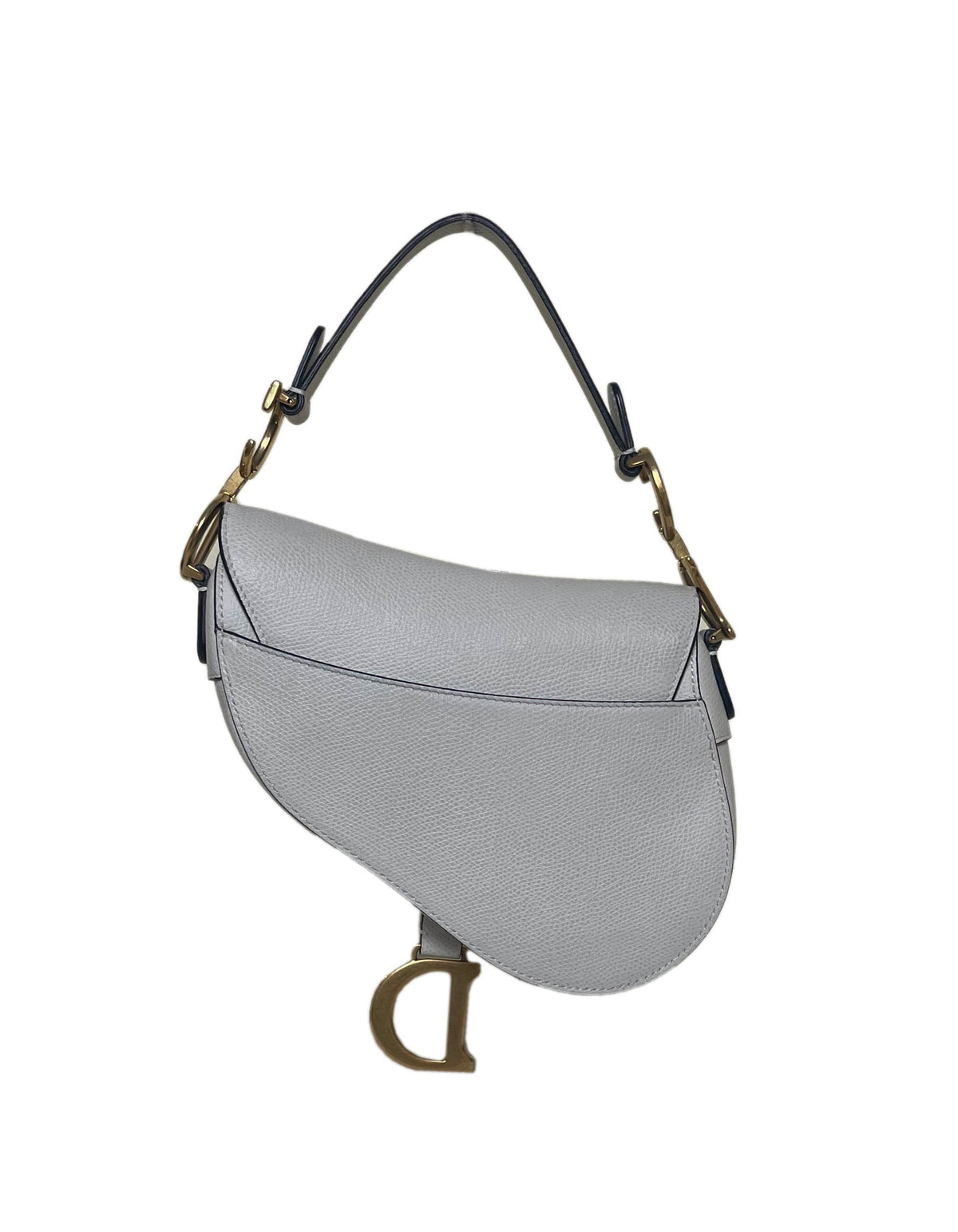 Dior White Grained Calfskin Leather Mini Saddle Bag Rovelle Bags