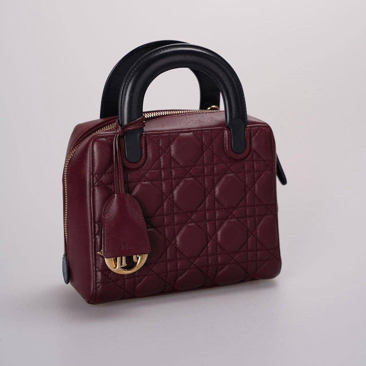 Christian Dior Lambskin Burgundy Cannage Lily Tote Bag Rovelle Bags
