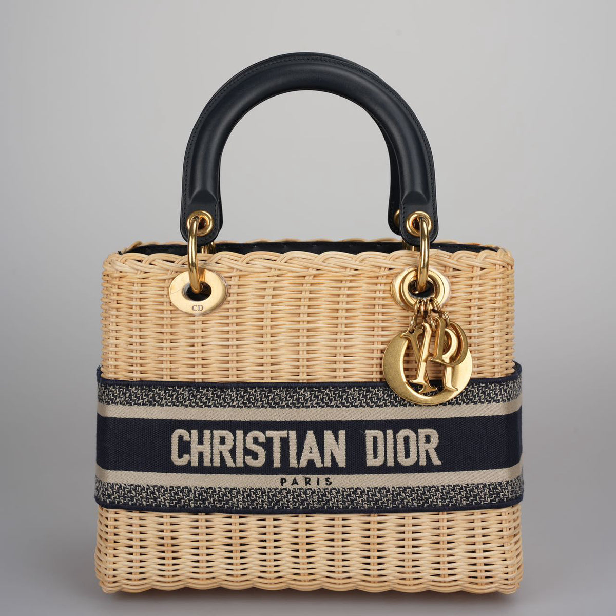 Dior Lady Dior Canvas Blue Handbag Rovelle Bags