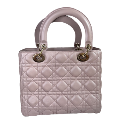 Lady Dior Medium Bag Pink Cannage Leather Rovelle Bags