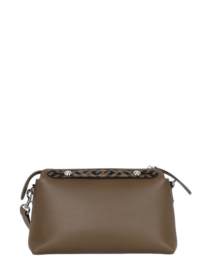 Fendi Brown Leather Monogram By The Way Medium Boston Bag Rovelle Bags