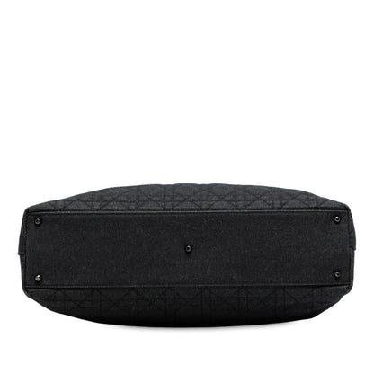 Black Dior Extra Large Denim Cannage Lady Dior Satchel Rovelle Bags