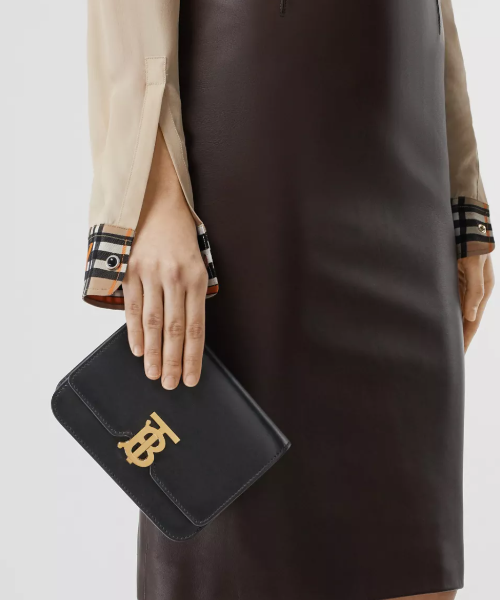 Burberry Belted Belted Leather Black Handbag