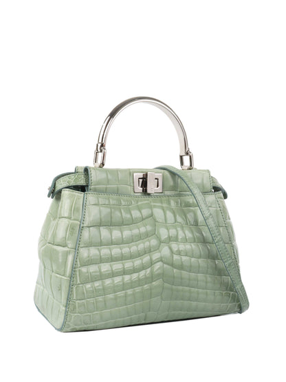 Fendi Peekaboo Crocodile Mini Mint Green Rovelle Bags