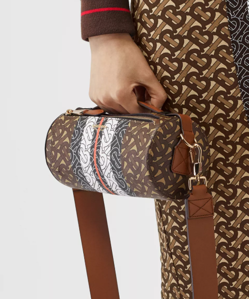 Burberry The Stripe Leather Brown Handbag